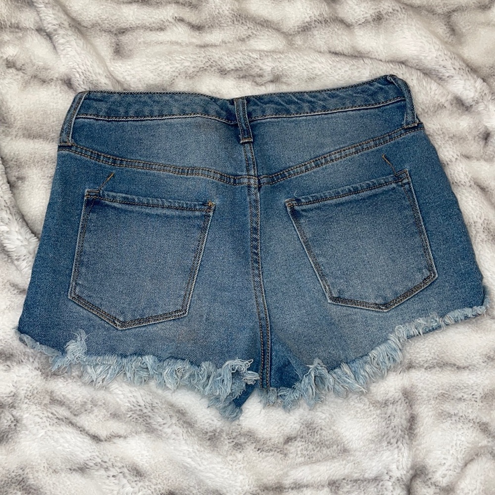 High Rise Distressed Jean Shorts - Picture 2 of 4